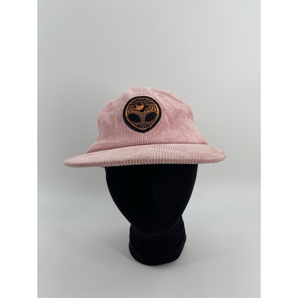 Rare Atomicchild Corduroy Pink Strapback Hat Mountain Martian‎ Patch Cap